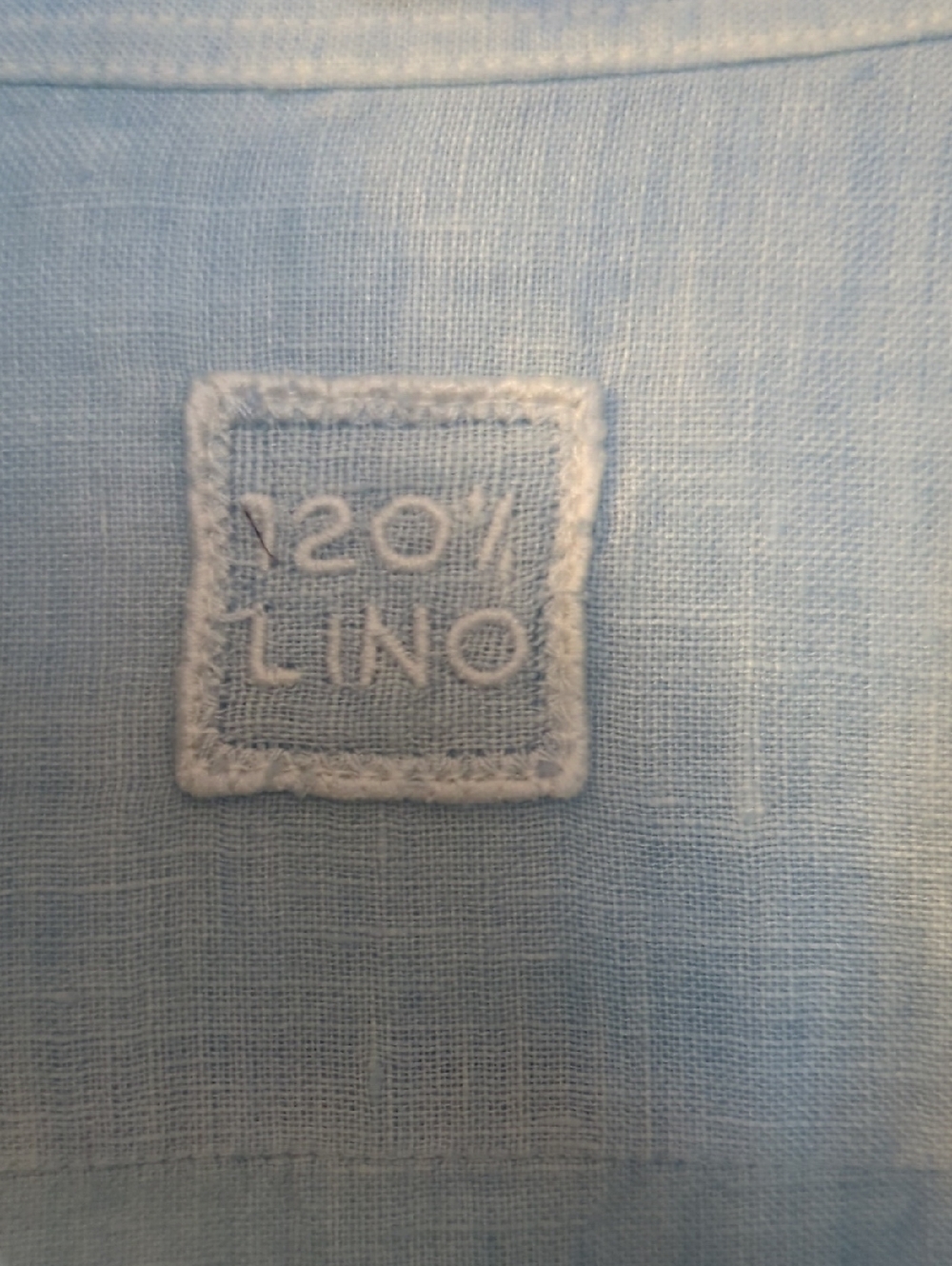 120% Lino Light Blue Linen Button-Up Shirt for Men - Picture 2 of 5
